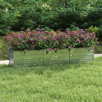 Berkfield Garden Raised Bed 240x40x45 cm Galvanized Steel Silver