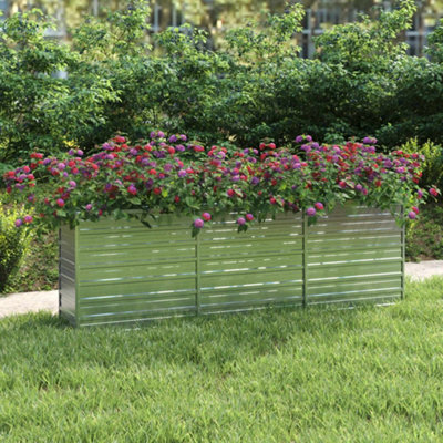 Berkfield Garden Raised Bed 240x40x77 cm Galvanized Steel Silver