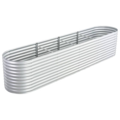 Berkfield Garden Raised Bed 400x80x81 cm Galvanised Steel Silver