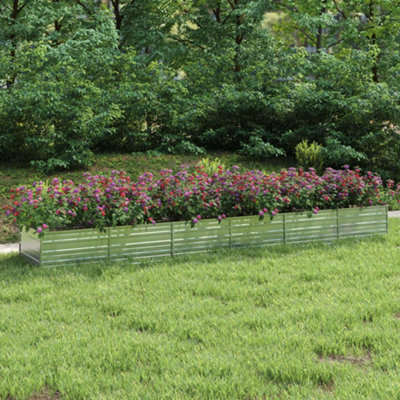 Berkfield Garden Raised Bed 480x80x45 cm Galvanized Steel Silver