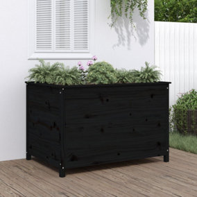 Berkfield Garden Raised Bed Black 119.5x82.5x78 cm Solid Wood Pine
