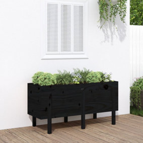Berkfield Garden Raised Bed Black 121x50x57 cm Solid Wood Pine