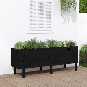 Berkfield Garden Raised Bed Black 160x50x57 cm Solid Wood Pine
