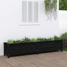 Berkfield Garden Raised Bed Black 199.5x40x39 cm Solid Wood Pine