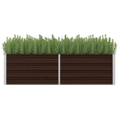 Berkfield Garden Raised Bed Brown 160x40x45 cm Galvanised Steel