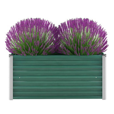 Berkfield Garden Raised Bed Galvanised Steel 100x40x45 cm Green