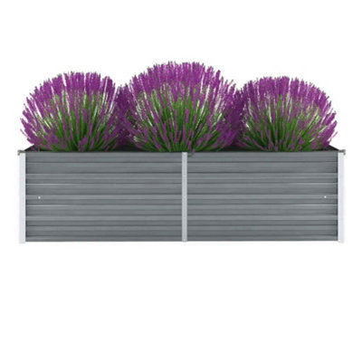 Berkfield Garden Raised Bed Galvanised Steel 160x40x45 cm Grey