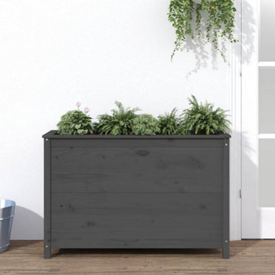 Berkfield Garden Raised Bed Grey 119.5x40x78 cm Solid Wood Pine