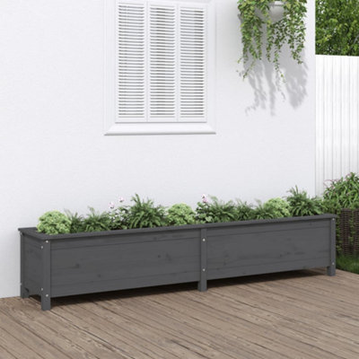 Berkfield Garden Raised Bed Grey 199.5x40x39 cm Solid Wood Pine