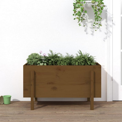 Berkfield Garden Raised Bed Honey Brown 101x50x57 cm Solid Wood Pine