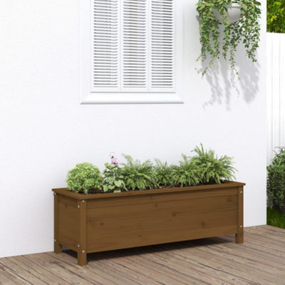 Berkfield Garden Raised Bed Honey Brown 119.5x40x39 cm Solid Wood Pine