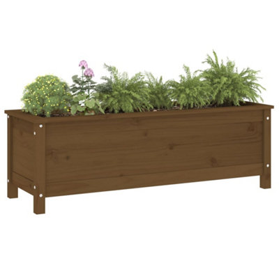 Berkfield Garden Raised Bed Honey Brown 119.5x40x39 cm Solid Wood Pine