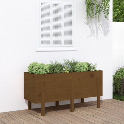 Berkfield Garden Raised Bed Honey Brown 121x50x57 cm Solid Wood Pine