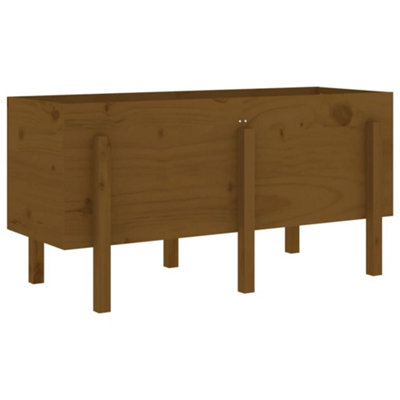 Berkfield Garden Raised Bed Honey Brown 121x50x57 cm Solid Wood Pine