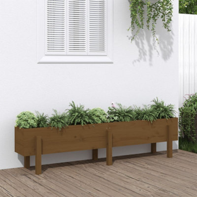 Berkfield Garden Raised Bed Honey Brown 160x30x38 cm Solid Wood Pine