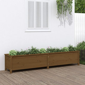 Berkfield Garden Raised Bed Honey Brown 199.5x40x39 cm Solid Wood Pine