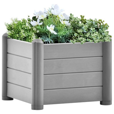 Berkfield Garden Raised Bed PP Stone Grey 43x43x35 cm