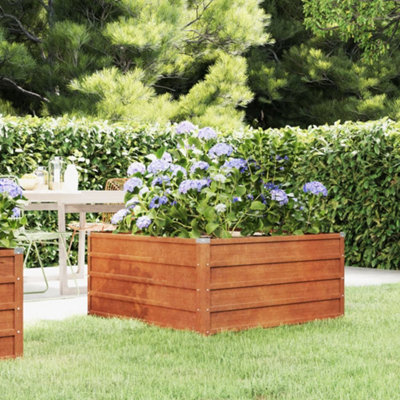 Berkfield Garden Raised Bed Rusty 100x100x45 cm Corten Steel