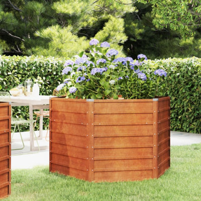 Berkfield Garden Raised Bed Rusty 129x129x77 cm Corten Steel