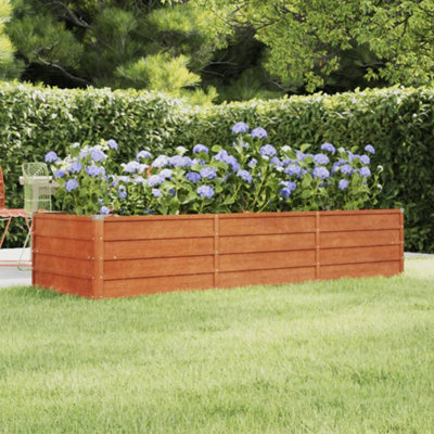 Berkfield Garden Raised Bed Rusty 240x80x45 cm Corten Steel