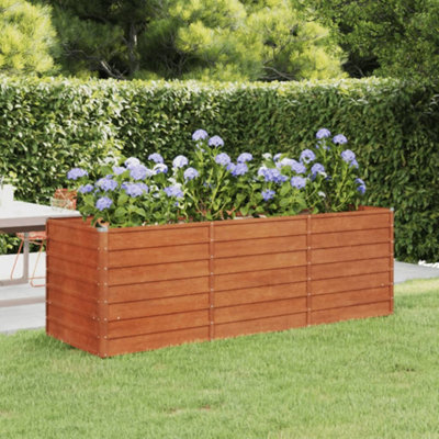 Berkfield Garden Raised Bed Rusty 240x80x77 cm Corten Steel