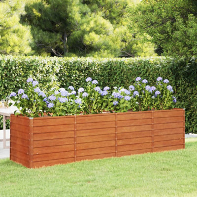 Berkfield Garden Raised Bed Rusty 320x80x77 cm Corten Steel