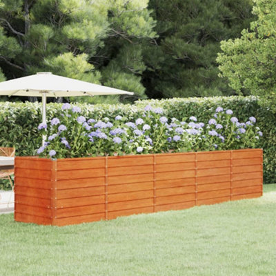 Berkfield Garden Raised Bed Rusty 400x80x77 cm Corten Steel