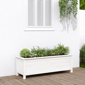 Berkfield Garden Raised Bed White 119.5x40x39 cm Solid Wood Pine