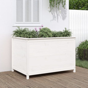 Berkfield Garden Raised Bed White 119.5x82.5x78 cm Solid Wood Pine