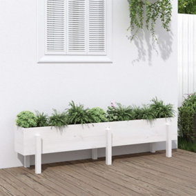 Berkfield Garden Raised Bed White 160x30x38 cm Solid Wood Pine