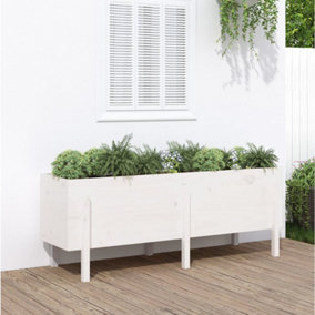Berkfield Garden Raised Bed White 160x50x57 cm Solid Wood Pine