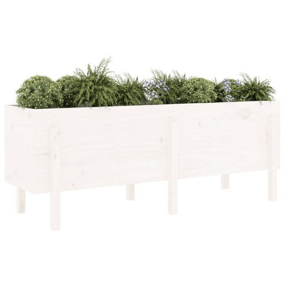 Berkfield Garden Raised Bed White 160x50x57 cm Solid Wood Pine
