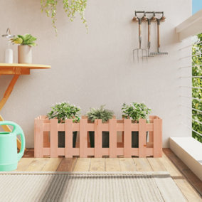 Berkfield Garden Raised Bed with Fence Design 100x30x30 cm Solid Wood Douglas