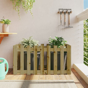 Berkfield Garden Raised Bed with Fence Design 100x50x50 cm Impregnated Wood Pine