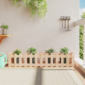 Berkfield Garden Raised Bed with Fence Design 150x30x30 cm Solid Wood Pine