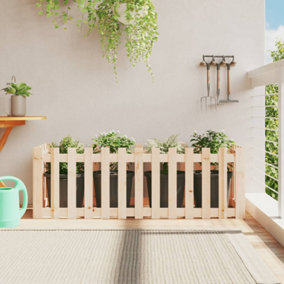 Berkfield Garden Raised Bed with Fence Design 150x50x50 cm Solid Wood Pine