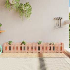 Berkfield Garden Raised Bed with Fence Design 200x30x30 cm Solid Wood Douglas