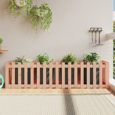 Berkfield Garden Raised Bed with Fence Design 200x50x50 cm Solid Wood Douglas