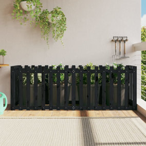 Berkfield Garden Raised Bed with Fence Design Black 200x50x70 cm Solid Wood Pine