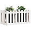 Berkfield Garden Raised Bed with Fence Design White 100x50x50 cm Solid Wood Pine