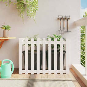 Berkfield Garden Raised Bed with Fence Design White 100x50x70 cm Solid Wood Pine
