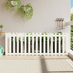 Berkfield Garden Raised Bed with Fence Design White 200x50x70 cm Solid Wood Pine
