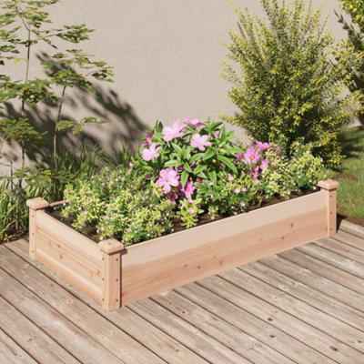 Berkfield Garden Raised Bed with Liner 120x60x25 cm Solid Wood Fir