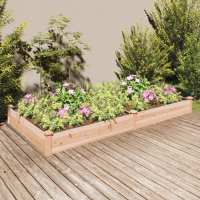 Berkfield Garden Raised Bed with Liner 240x120x25 cm Solid Wood Fir