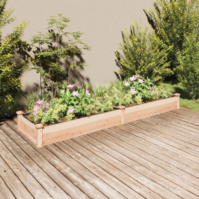 Berkfield Garden Raised Bed with Liner 240x60x25 cm Solid Wood Fir