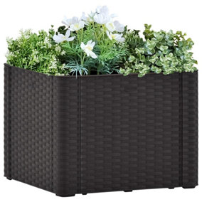 Berkfield Garden Raised Bed with Self Watering System Anthracite 43x43x33 cm