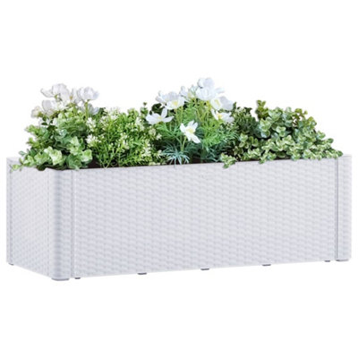 Berkfield Garden Raised Bed with Self Watering System White 100x43x33 cm