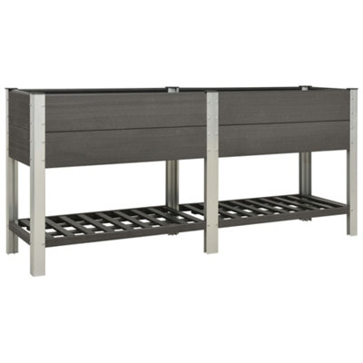 Berkfield Garden Raised Bed with Shelf 200x50x90 cm WPC Grey