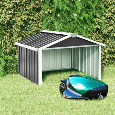 Berkfield Garden Robot Lawnmower Shed 92x97x63 cm Galvanised Steel Anthracite