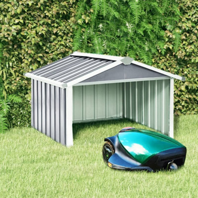 Berkfield Garden Robot Lawnmower Shed 92x97x63 cm Galvanised Steel Grey